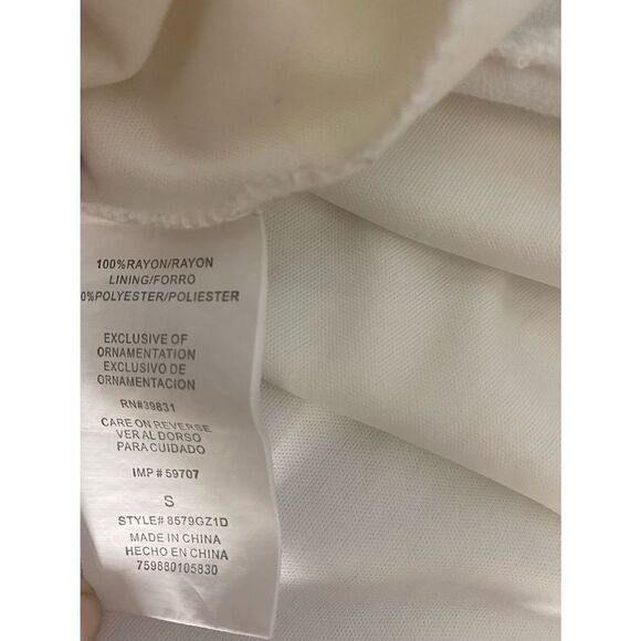 Sequin Hearts White Dress GUC Size: S - Picture 4 of 8